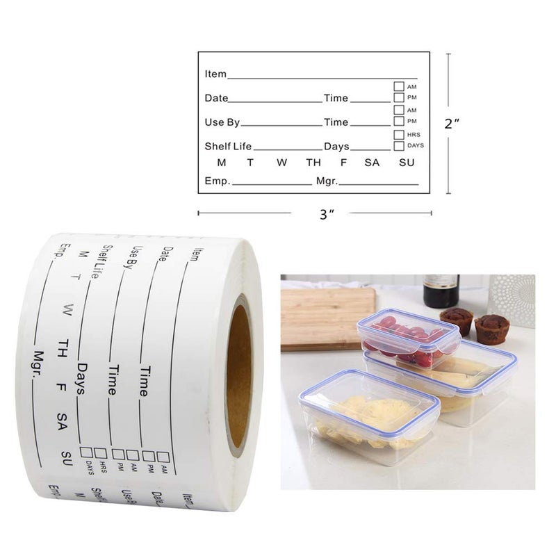 Hcode 2 x 3'' Self-Adhesive Removable Freezer Food Labels- Easy Clean Leaves No Residue- Cooler Food Storage Freezer Stickers Plastic Paper Perfect for Reusable Containers 300 Stickers (2x3 Fill in) - Image 2